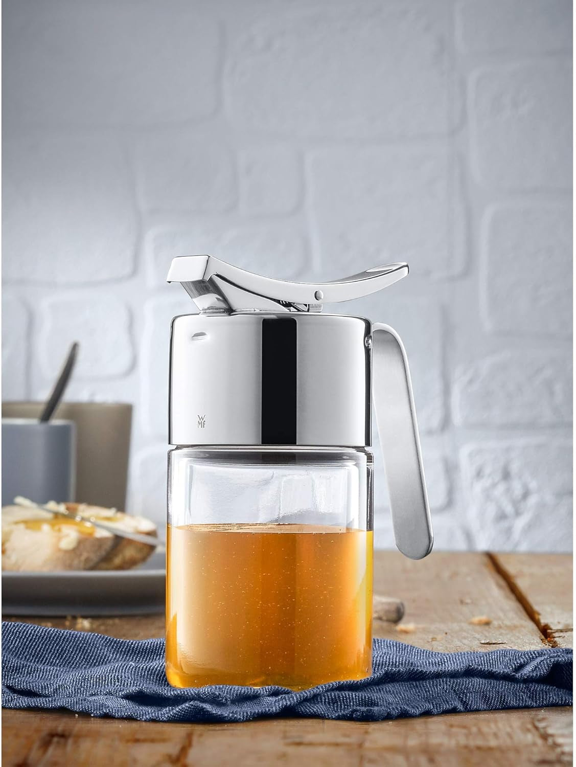 WMF Barista sirup/honning dispenser 240ml, glasbeholder & depot 1l, højde 21,5 cm, opbevaringskrukke med låg, kaffebønnebeholder, kornkrukke, madopbevaringsglas med stor påfyldningsåbning Madopbevaringsbokse Naty Shop