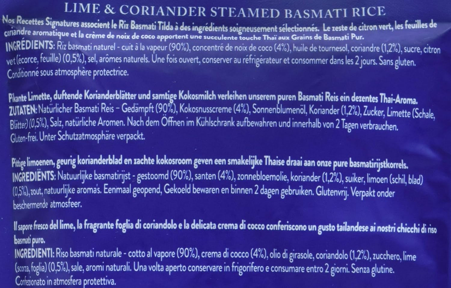 TILDA dampet basmatiris med lime og koriander til mikroovn, 250 g
