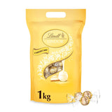 Lindt Chokolade | LINDOR Cheesecake Taske | 1 kg | 80 hvide mælkechokoladekugler med ostekagefyld, smeltet i munden | Gave af chokolade at dele