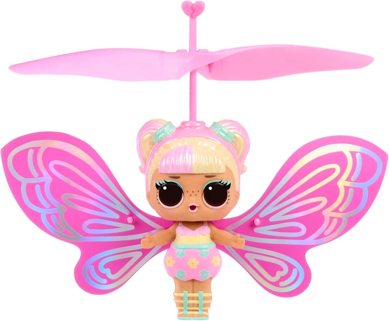 LOL overraskelse! Magic Flyers Fairies Tots - Blomsterbarn - Indeholder 1 dukke og 1 tryllestav i en blomsterformet pakke, 2 til at samle, Rose
