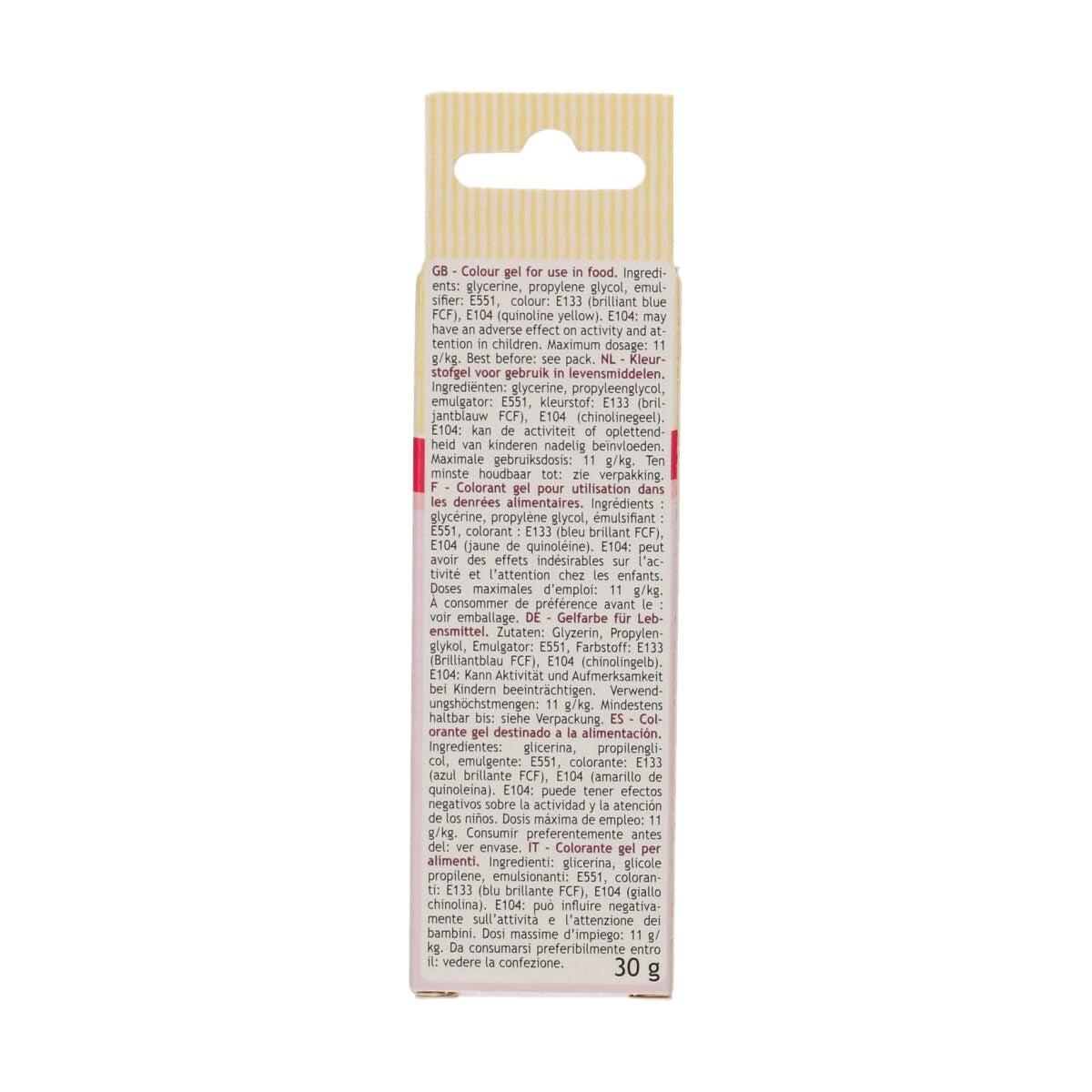 Madfarve Funcakes Gel Blue Baby: Højkoncentreret madfarve til dej, creme, fondant og marcipan. Nem dosering. Enkelt dråbe for at skabe levende farver. Halal. 30 g.
