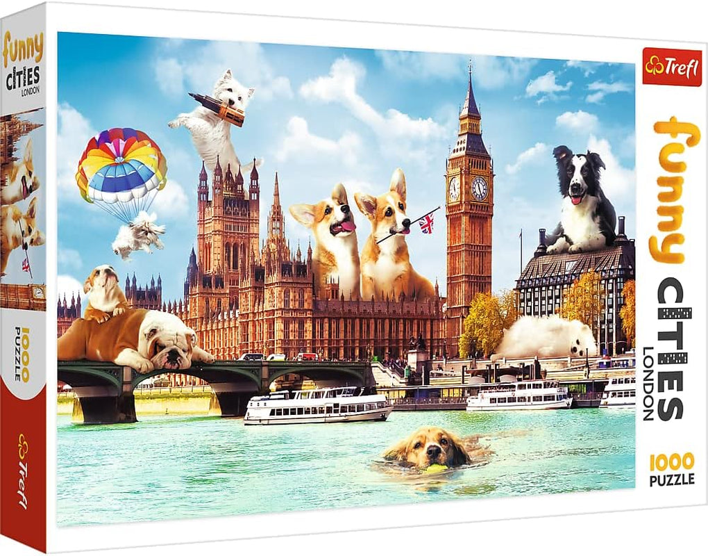 Jigsaw Puzzle - "1000" - Sjove hundeportrætter Puslespil Naty Shop Dogs i London