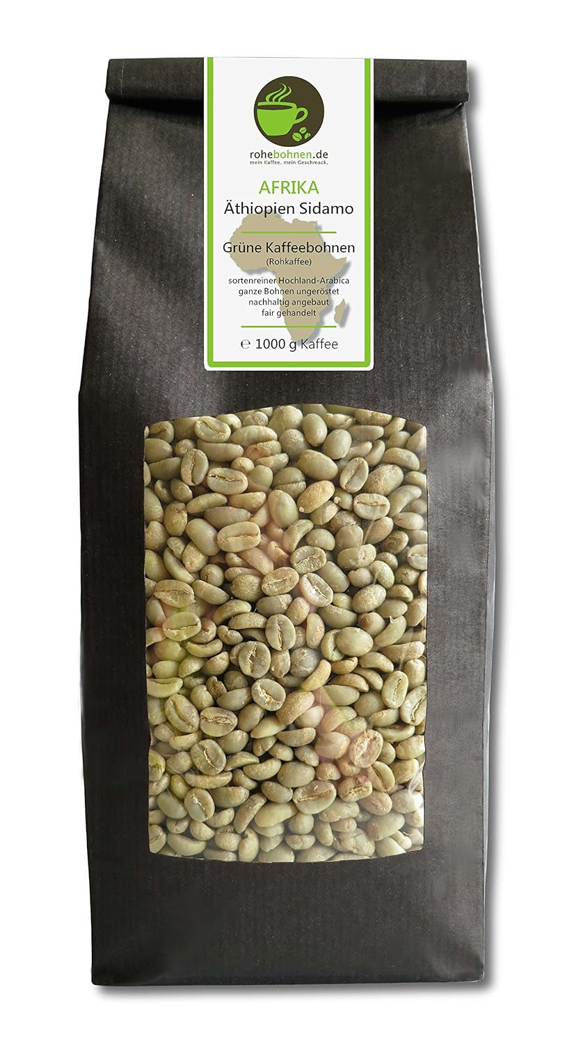 Rå kaffe - Green Highland Coffee Ethiopia Sidamo (grønne kaffebønner 1000g)
