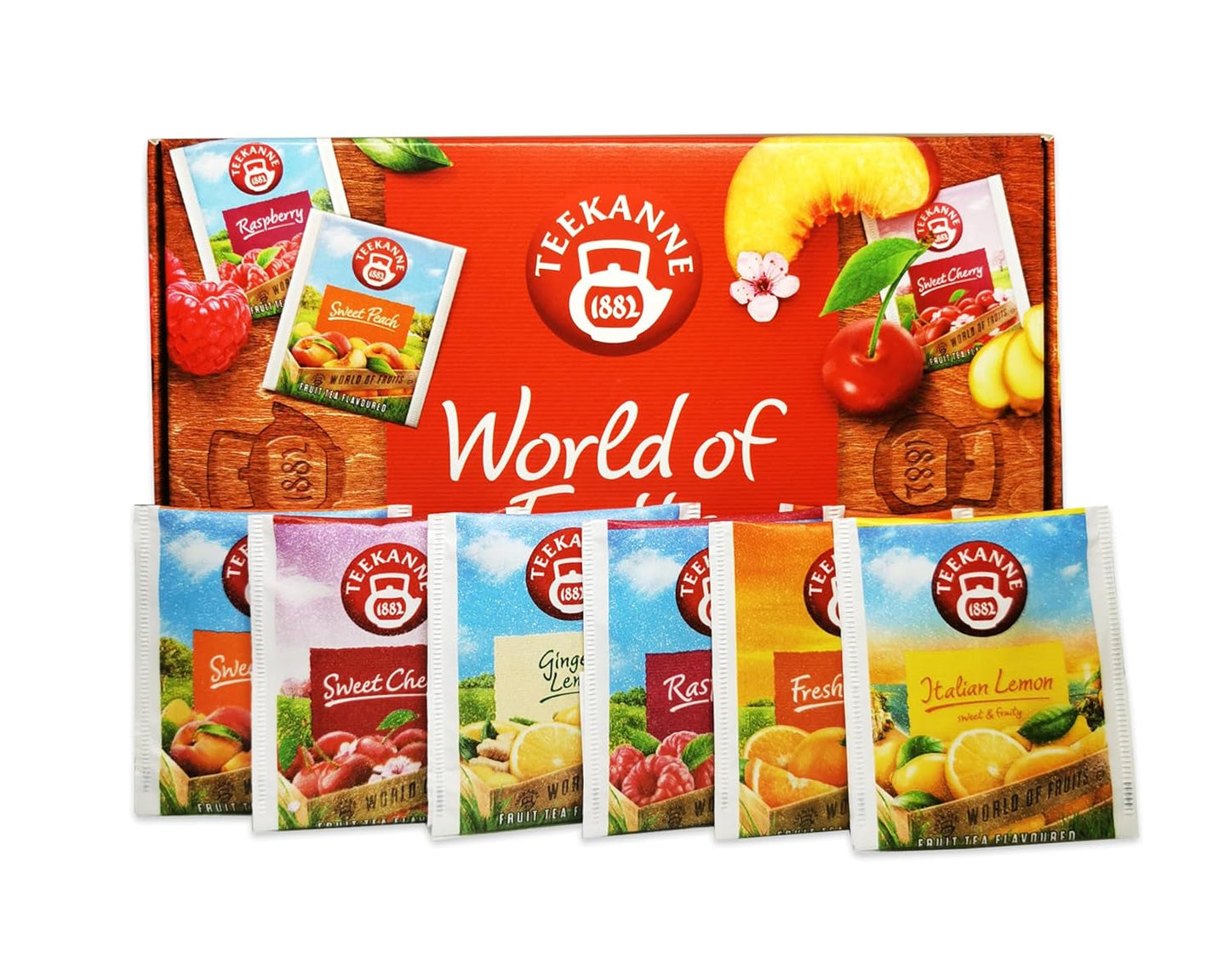 Teekanne World of Fruits (NY UDGAVE) - Æske med udvalg af frugtteer - 6 smagsvarianter * 5 teposer