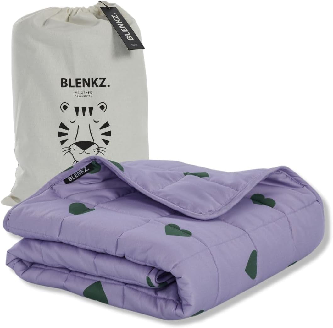 Vægtet babytæppe | 3,5 kg | 100X150cm | Terapi tæppe | Vægtede tæpper | Tungt tæppe (blåt tigeransigt, 3,5Kg-100X150 Cm) BLENKZ Senge og tæpper. Lilla hjerte 3,5Kg-100X150 Cm