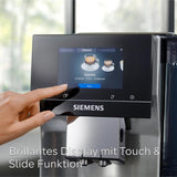 Automatisk espressomaskine Siemens EQ700 classic TP715D01, app-kontrol, koldbryggning, intuitiv touch-display, op til 10 individuelle kaffekreationer som favoritter, automatisk damprensning, 1500 W, sølvgrå