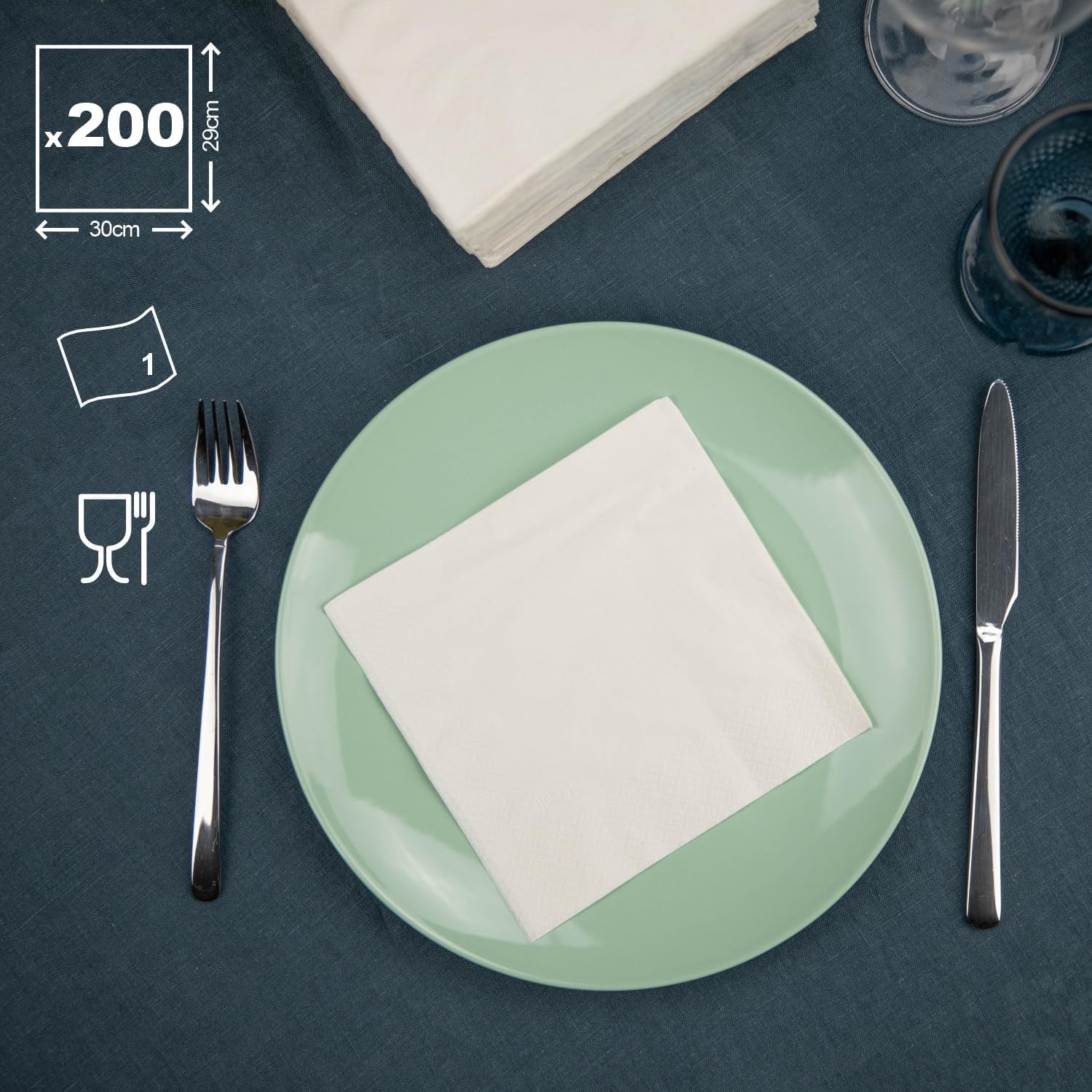 Renova - Renovagreen Tissues, 200 Tissues, Genbrugspapir, Europæisk Miljømærke, Standardstørrelse