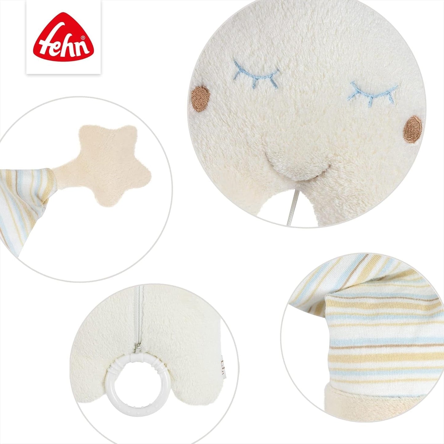 Fehn spilledåse baby sleep aid star - spilledåse med aftagelig musikalsk mekanisme til ophængning - sleep aid sang "Weißt du wieviel Sternlein stehen" - legetøj til babyer og børn fra 0+ måneder Legetøj Bebe Naty Shop