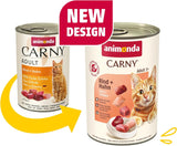 animonda Carny Adult Savory Variety (12 x 400 g), vådfoder til voksne katte, vådfoder med 100 % friske kødingredienser, kornfri og sukkerfri