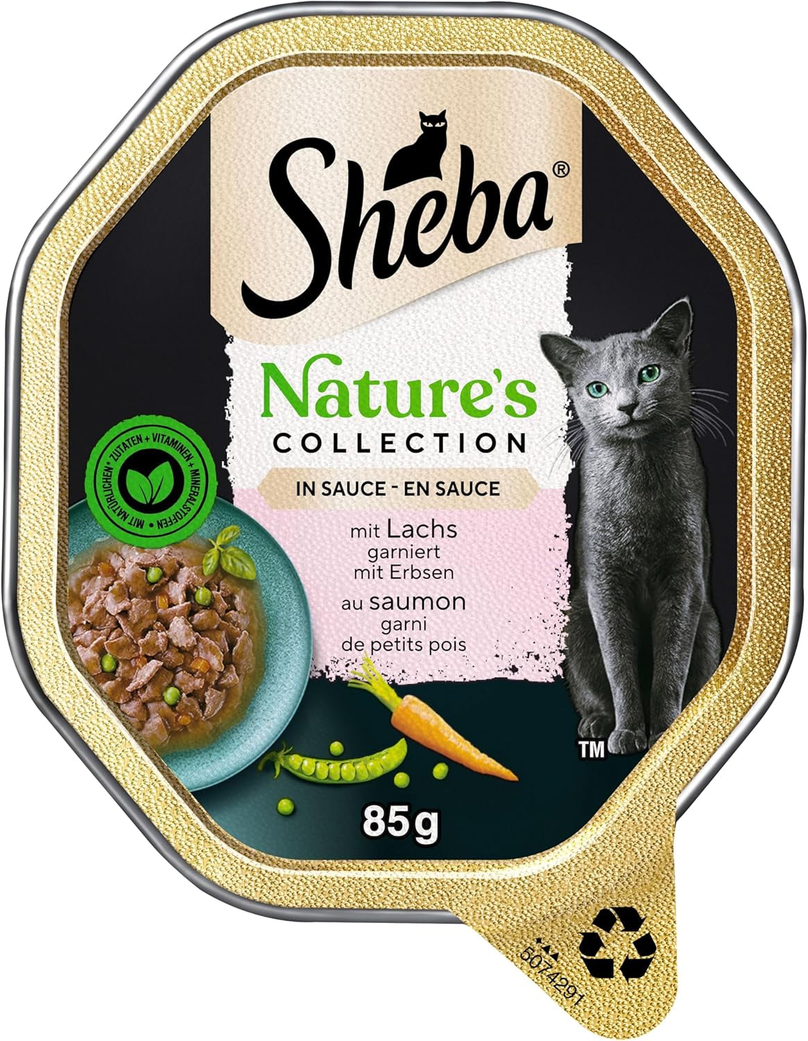 SHEBA Wet Cat Food, Nature's Collection i laksesauce, 2 x 11 x 85g