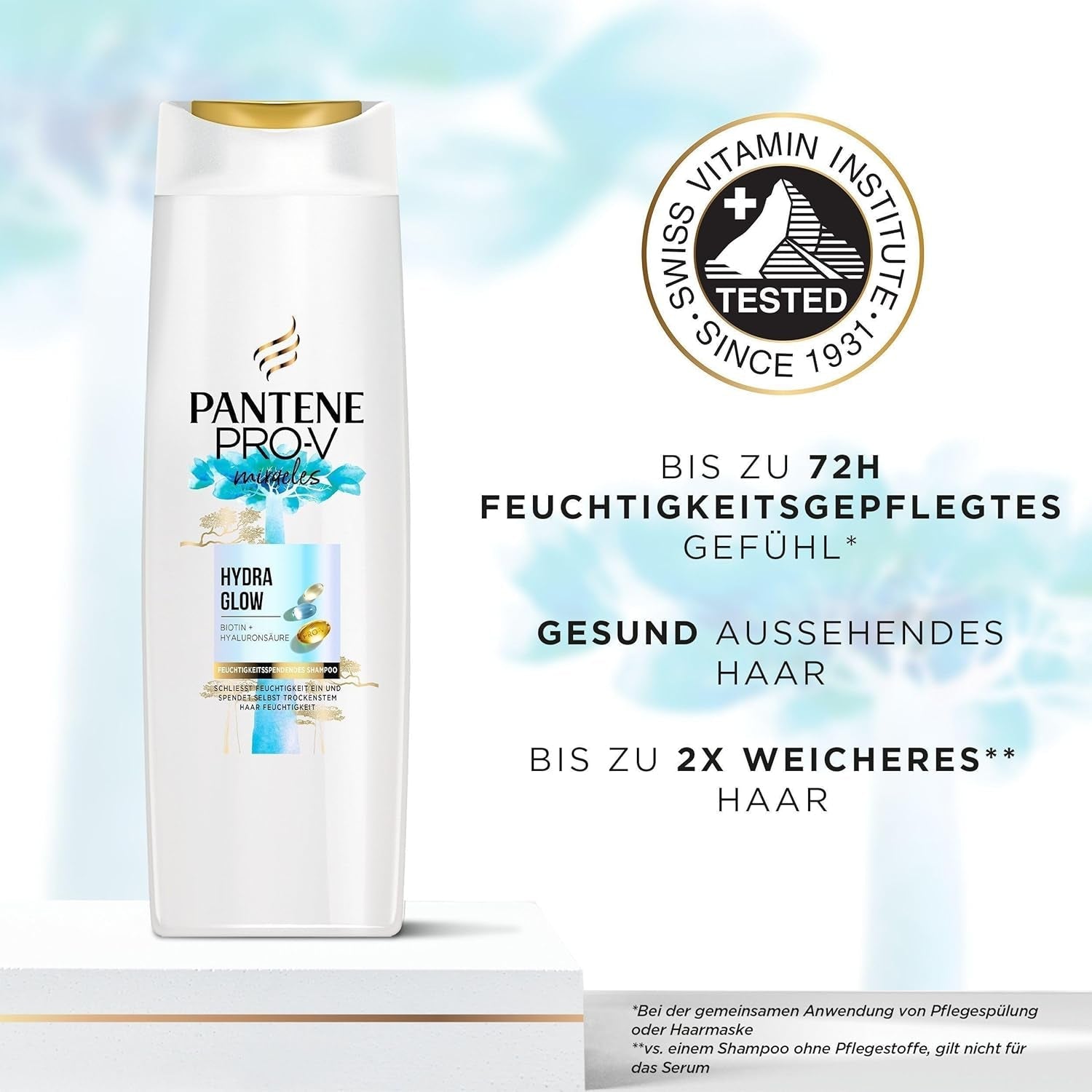 Pantene Pro-V Hydra Glow Hydrating Shampoo med Biotin til tørt, beskadiget hår Pantene brusebad og bad