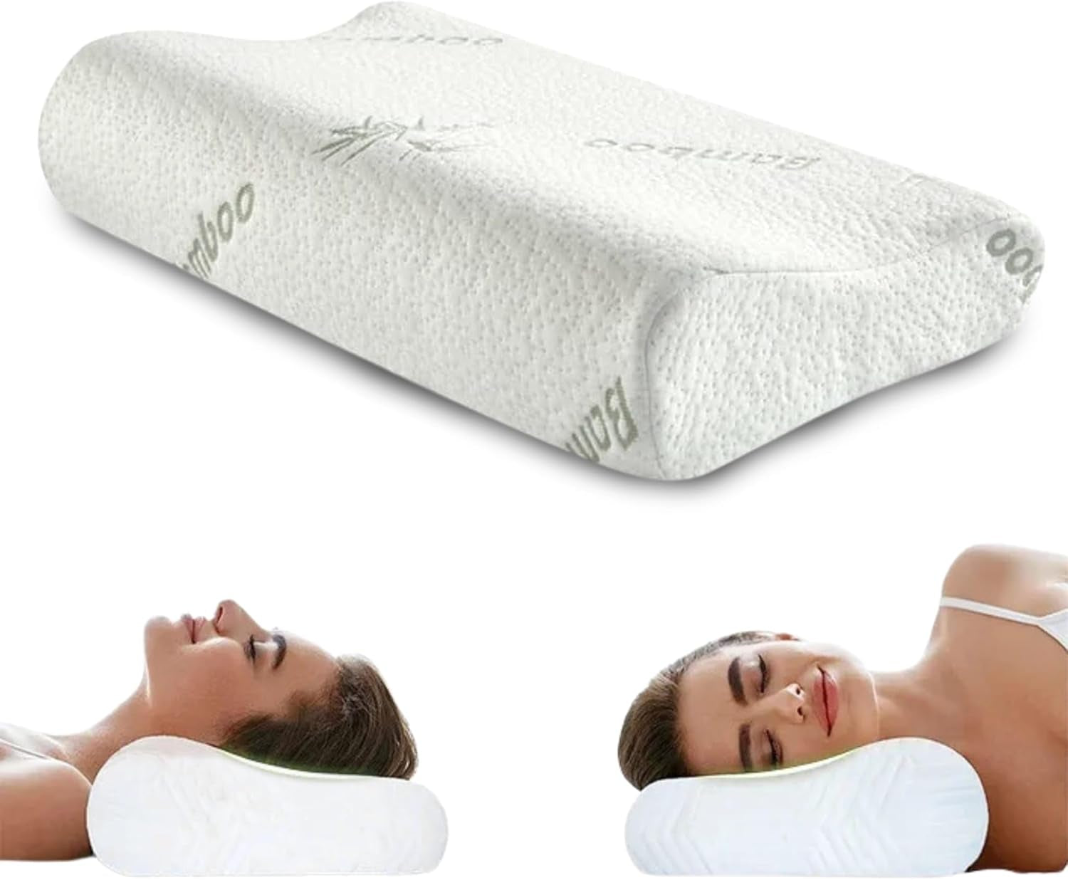 Ortopædisk Memory Foam Nakkestøttepude - Ergonomisk pude Anti-snorkepude til side-, mave- og rygsovepude 60 cm x 40 cm x 12 cm cervikal ortopædiske puder Naty Shop Standard titel
