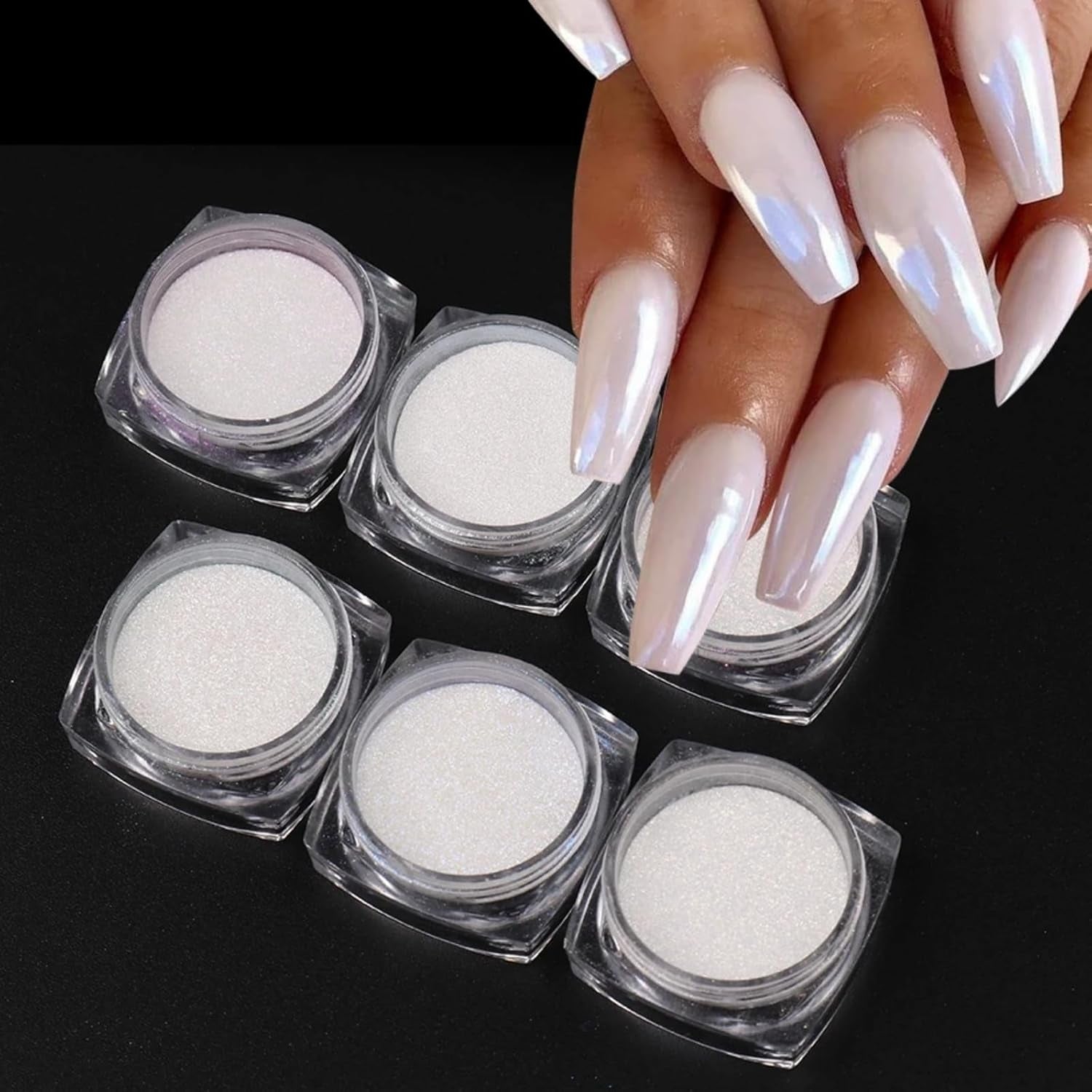 Chrome Nail Powder Aurora Ice Shimmer Chrome Pigment Powder 4 STK Chrome Powder Nägel Nail Art Nageldesign