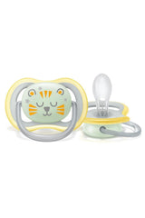 Philips AVENT Ultra Air Nighttime sut til babyer 18+ måneder Glow in the Dark Twin Pack Cloud/Tiger (model SCF376/01)