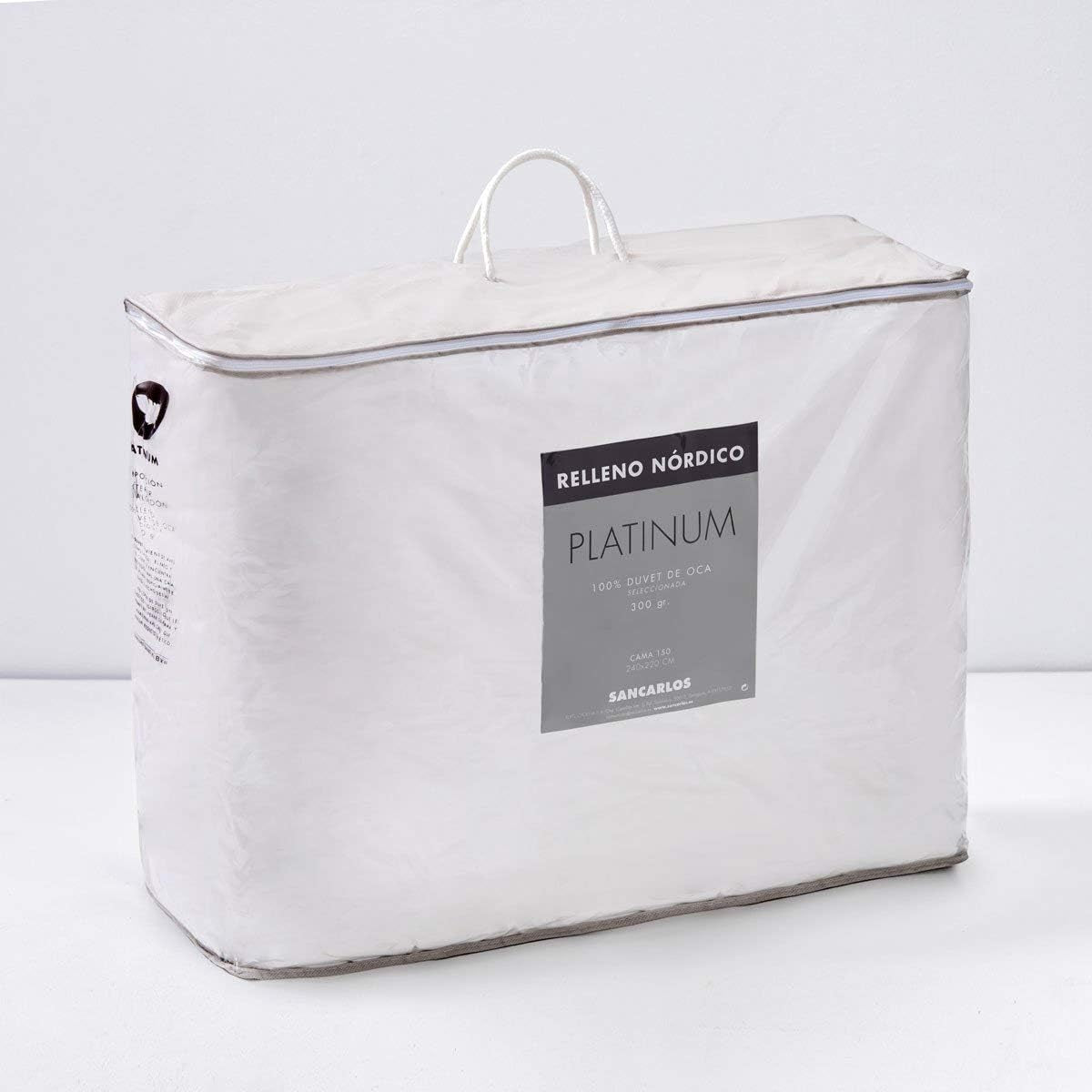 Platin, gåsedun, 300 G/M², 240 X 220 Cm, hvide (hvide) Dyner og dyner Naty Shop