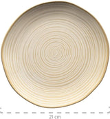 MÄSER 931818 Nottingham Vintage Series Spisesæt til 4, 12-delt morgenmadsservice med uregelmæssige runde former i retrolook, fliser, beige