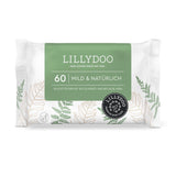 LILLYDOO grønne vådservietter, 600 count (10 x 60), 100 % plastfri rivefast serviet - Parfumefri, skånsom og naturlig, skånsom rensning til følsom hud, dermatologisk testet