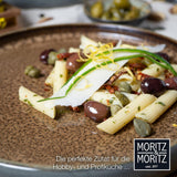 Moritz & Moritz SOLID 18-delt spisestel i stentøj til 6 - porcelænssæt til 6, bestående af 6 middagstallerkener, 6 desserttallerkener og 6 middagstallerkener
