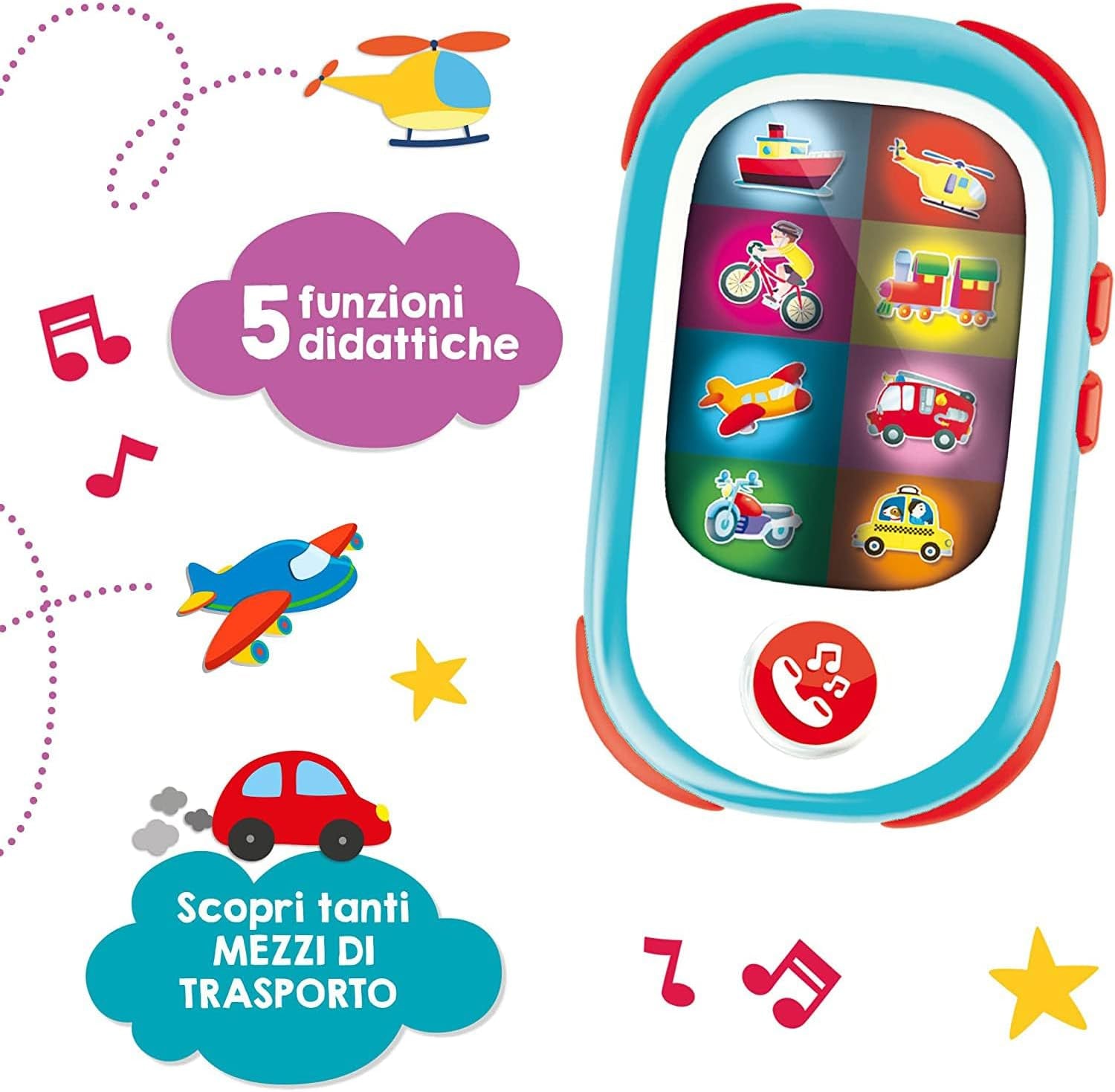 Liscianigiochi 95032 Carotina Baby Smartphone LED, Ikke relevant, S Jucarii Bebe Naty Shop