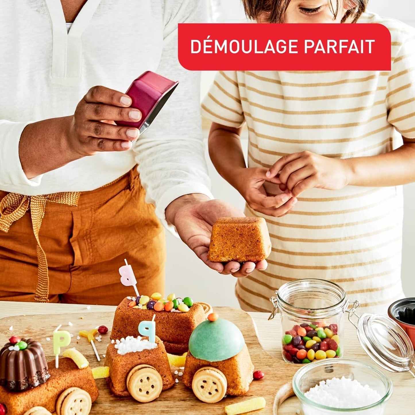 Tefal Creabake J3089304 3 Stück Brioche-Backform Antihaft-Beschichtung, Leicht Entnehmbar, Stapelbar, Einfache Austellung, Backform Forme og bageplader Naty Shop