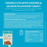 Wellness CORE Tender Cuts 6 x 85g, Kylling Selection Mix - Vådfoder til katte, møre stykker i sauce, kornfri, naturlig, hypoallergen, rig på protein, højt kødindhold