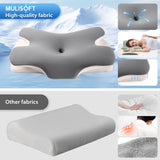 MULISOFT Memory Foam Pude, Komfortabel Hovedpude, Nakkestøttepude, Ergonomisk Side Sovepude (Grå) Cervikal Ortopædiske Puder Naty Shop