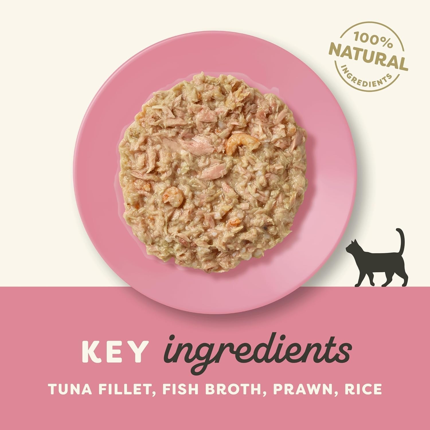 Applaws Premium naturligt våd kattefoder, tunfileter med stillehavsrejer i suppe, 70 g portionsposer (12 x 70 g)