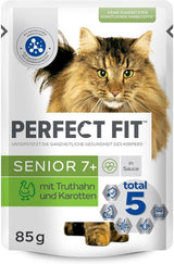 PERFECT FIT™ Senior kat portionsposer med kalkun og gulerødder, 12 x 85 g