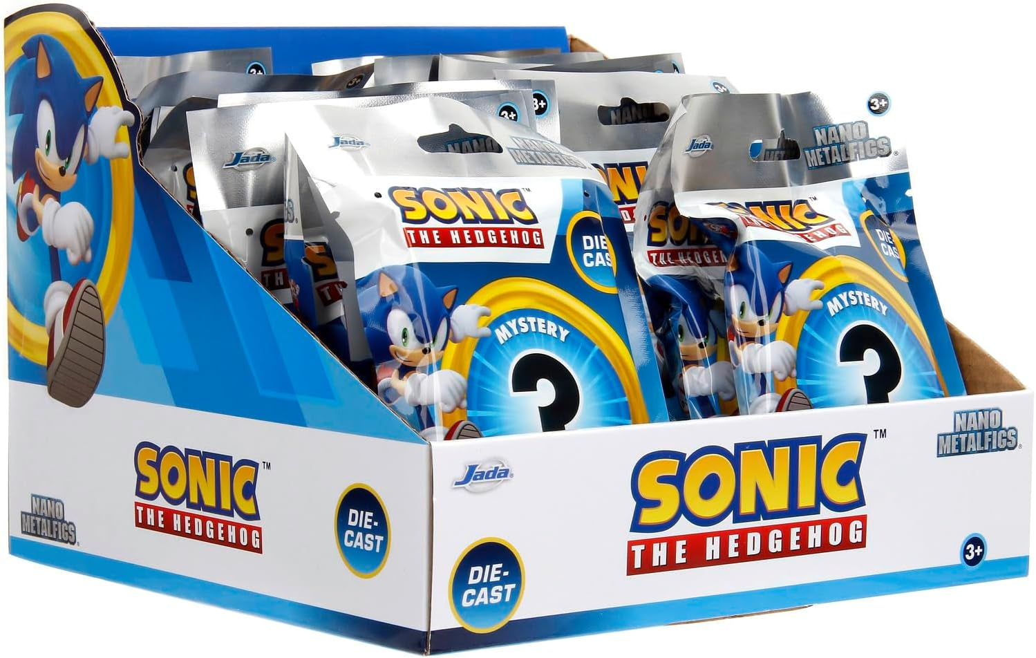 Jada Toys Sonic the Hedgehog Figur (1X Mystery Figur i Blind Pack) - 1 Surprise Collectible Figur fra 13 Sonic Figurer, Nano Metal Figur (Ca. 4 Cm) Til børn og fans fra 3 år, Wave 1 Action figurer Naty Shop