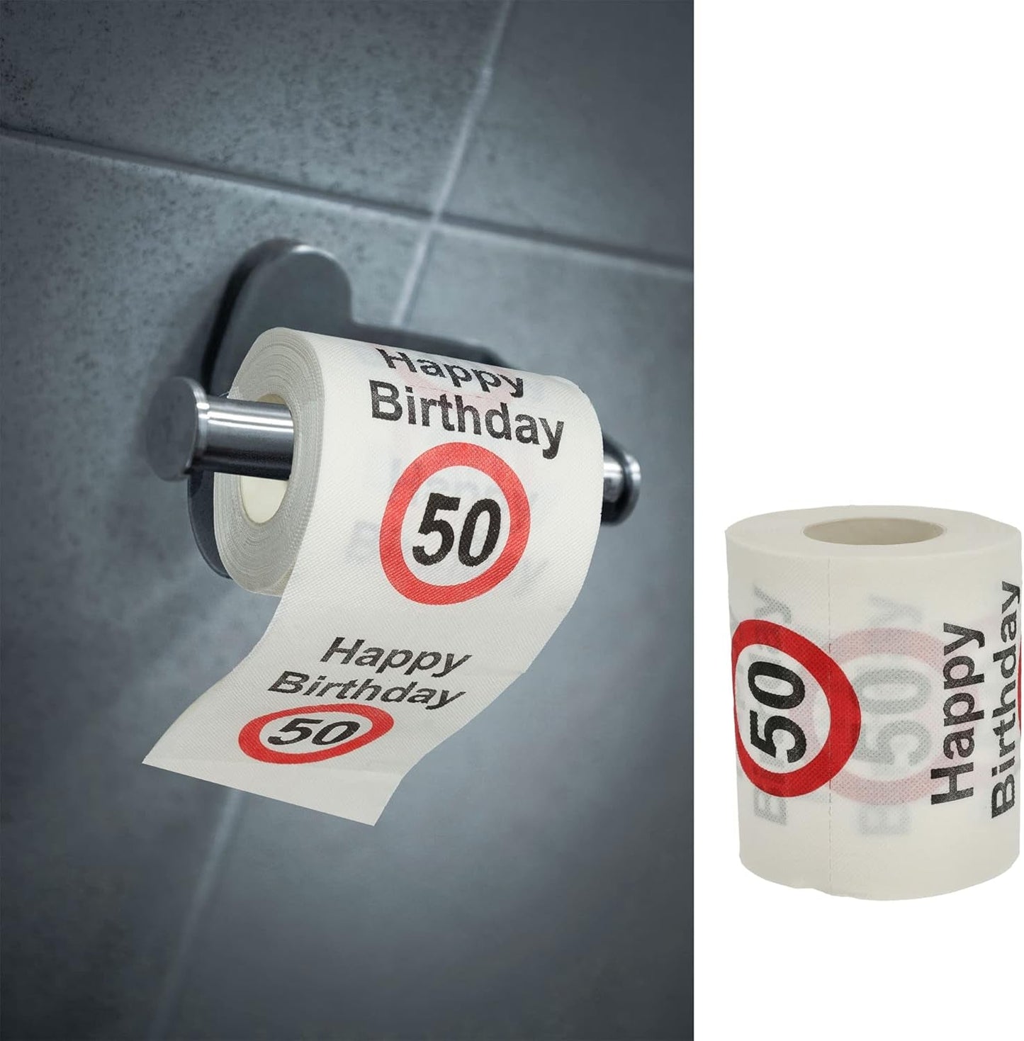 Sæt med 4 toiletpapir "Tillykke med 40 års fødselsdagen" │40 års fødselsdag 24 meter 2-stoffer 180Gr/Qm │ Toiletpapir motiv toiletpapir (4 X toiletpapir 40)