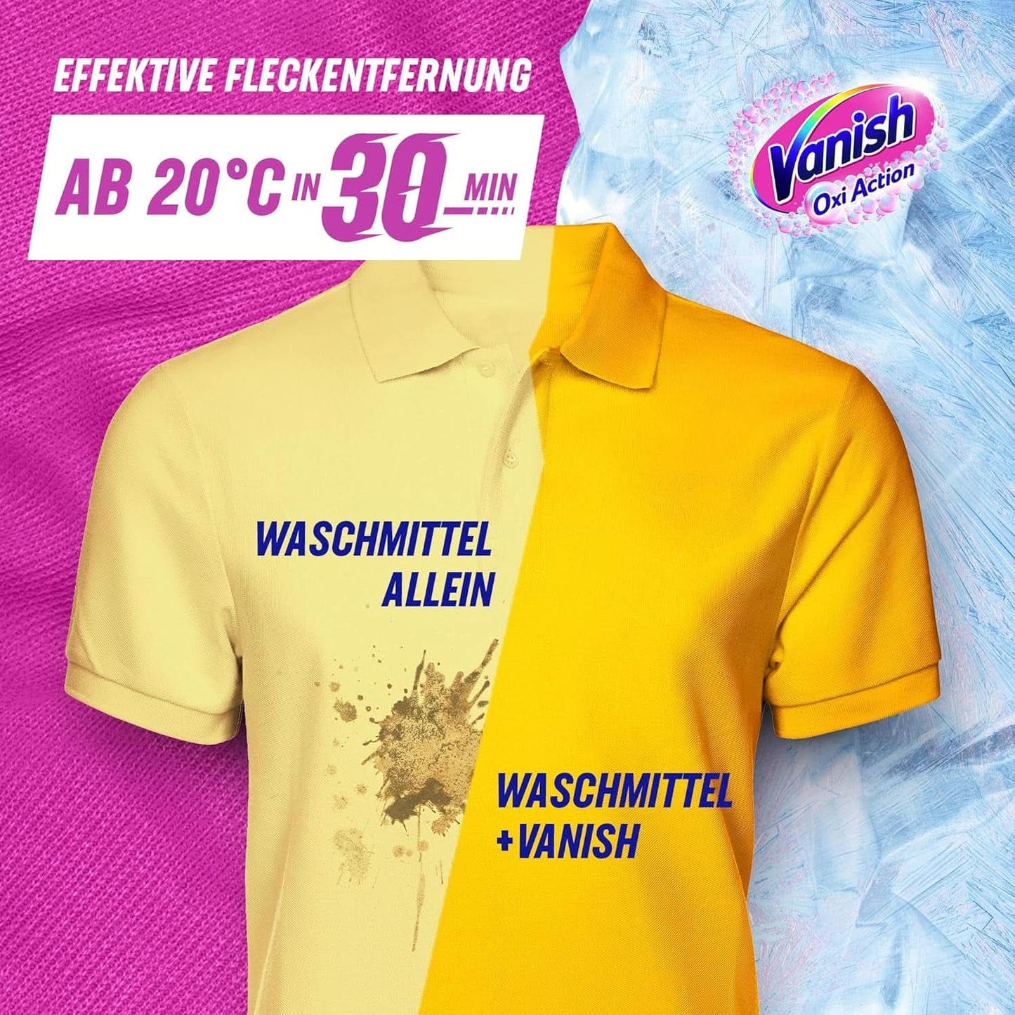 Vanish Oxi Action Powder Pink - 1.125 Kg - klorfri pletfjernelse og vasketøjsforbedringspulver - til farvet vasketøj Vaskemidler Naty Shop
