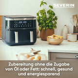 SEVERIN Dobbelt varmluftfriture med kogekammer 2 X 3,8 L, 8 automatiske programmer Hvidevarer Naty Shop