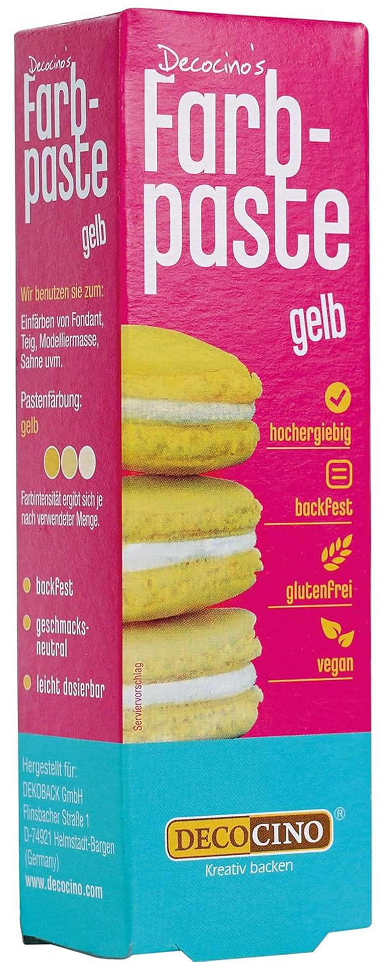 DECOCINO pink farvepasta - 20 g - Madfarve, ideel til farvning af kager, fondant og cremer - Fri for azofedtsyrer og gluten