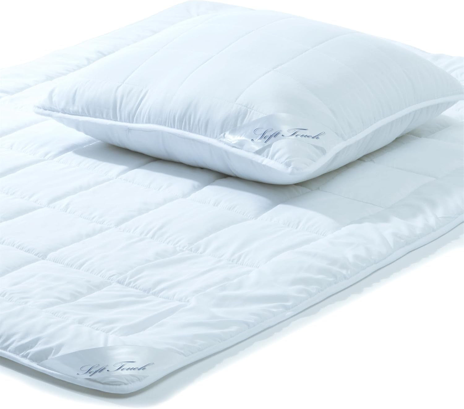 Aqua-Textil Soft Touch Sæt til børn Dyne 100 X 135 Cm 250G og 350G med pude 40 X 60 Cm 150G Dyne 4 sæsoner Klimastyring Oeko-Tex Dyner og dyner Naty Shop 155X220 Cm + 1X C 80X året rundt