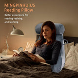 XL læsepude til seng og sofa med aftagelig nakkerulle, ideel rygpude til voksne med memoryskum til behagelig læsning, arbejde, leg, se tv, afslapning (grå)