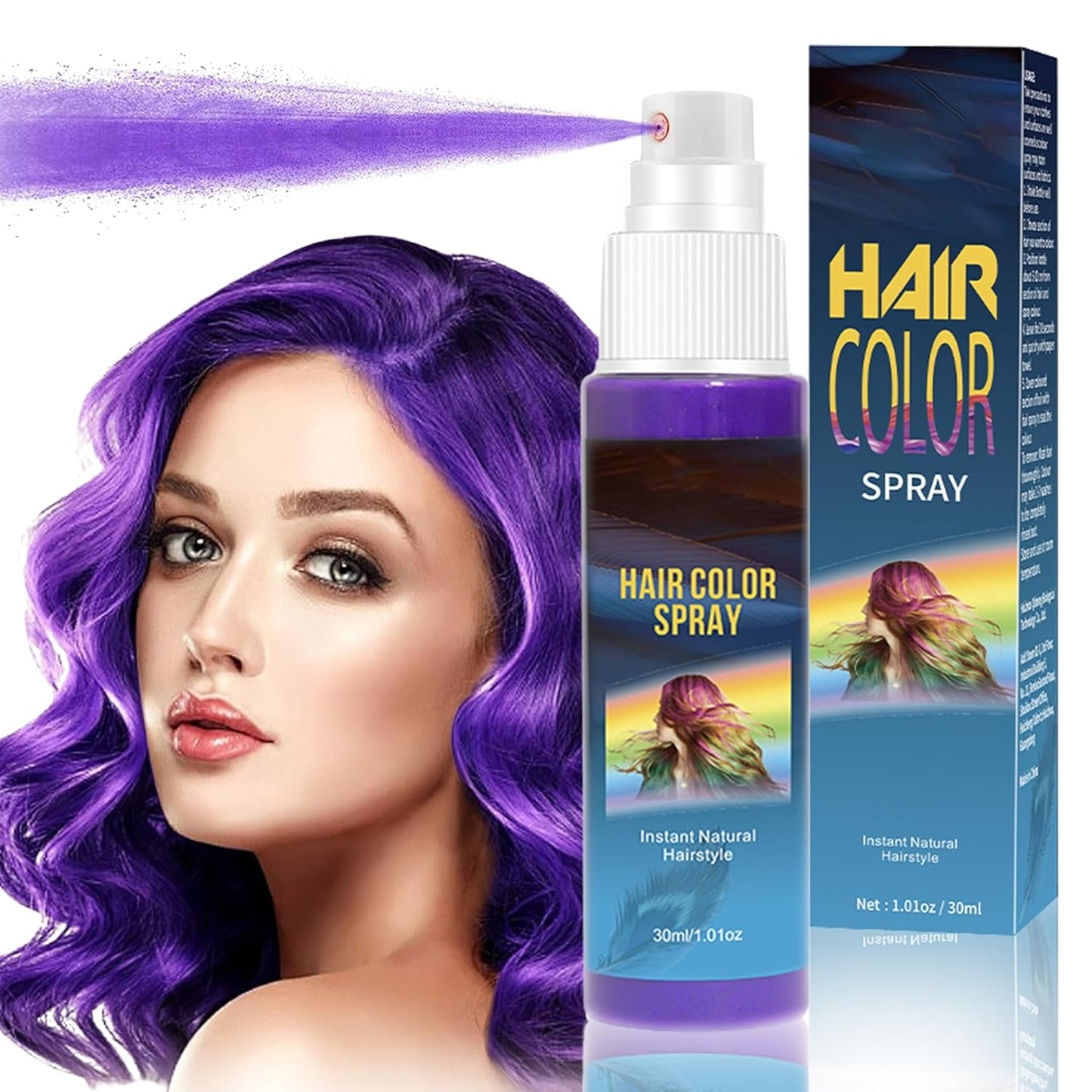 Hårsprayfarve - 30 ml grøn midlertidig hårfarvespray, naturlig hårfarve midlertidig hårfarvespray, vaskbar hårfarve til fest Cosplay Halloween (grøn) Naty Shop Violet hårfarve