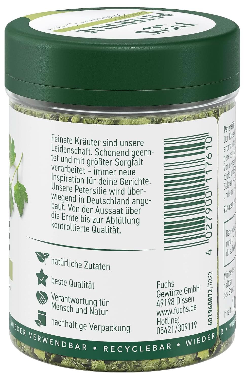Fuchs - Persille Rubbed - Urtesmag til æggeretter, grøntsager og salater - 10 gram Krydderier Naty Shop
