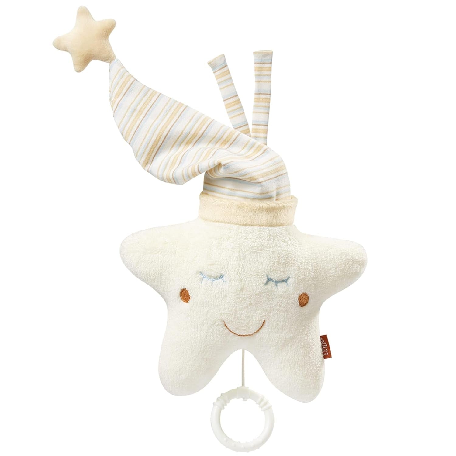 Fehn spilledåse baby sleep aid star - spilledåse med aftagelig musikalsk mekanisme til ophængning - sleep aid sang "Weißt du wieviel Sternlein stehen" - legetøj til babyer og børn fra 0+ måneder Jucarii Bebe Naty Shop Steaua