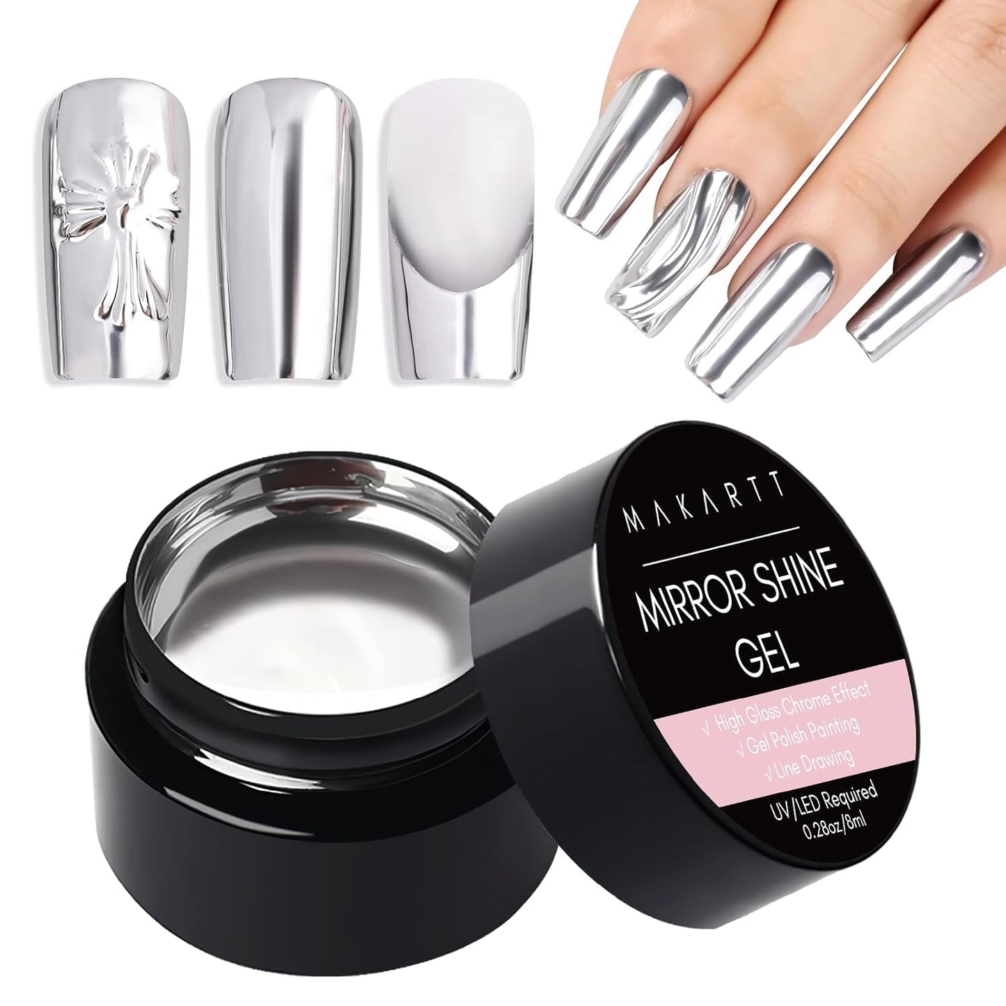 Makartt 3D Nail Art Gel - Rhinestone Glue Gel 15G til Nail Nøgleringe, Multifunktionel Nail Sculpture Gel til DIY Nail Design, Nail Sculpture Nail Modeling at Home (gennemsigtig)