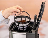 Rommelsbacher FKM 1000 filter espressomaskine - 1,5 liters vandtank til 12 kopper kaffe, glaskaraffel, udskudt start, holde varm funktion, aroma funktion, aftagelig filterholder 1x4
