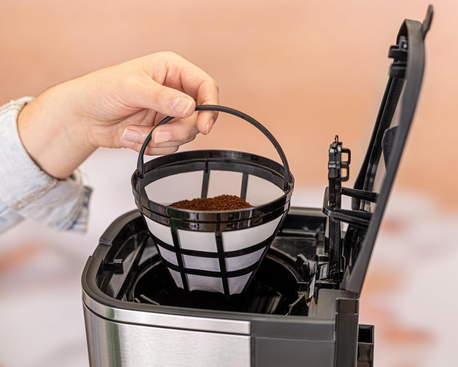 Rommelsbacher FKM 1000 filter espressomaskine - 1,5 liters vandtank til 12 kopper kaffe, glaskaraffel, udskudt start, holde varm funktion, aroma funktion, aftagelig filterholder 1x4