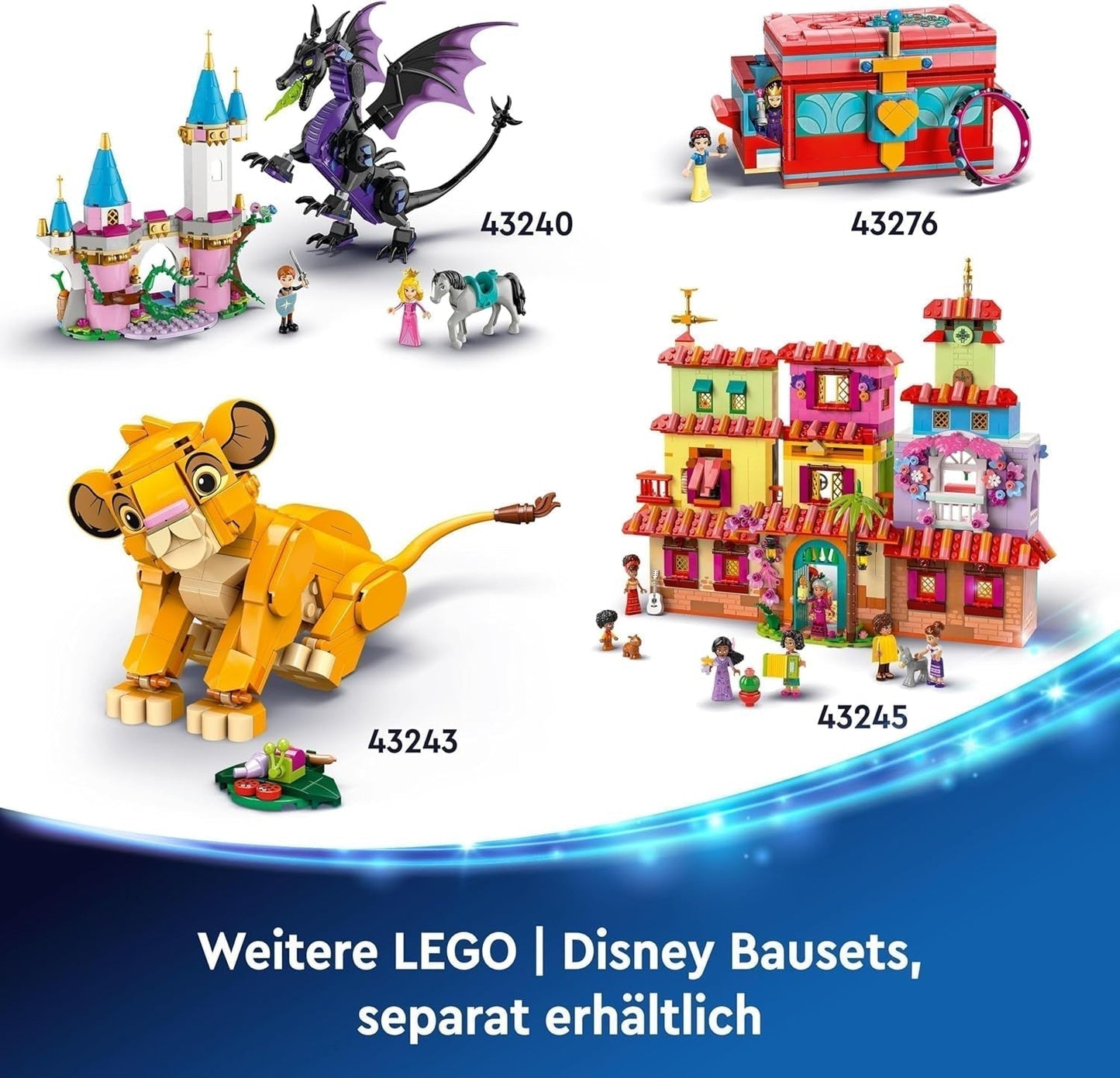 LEGO Ç€ Disney Simba, løvernes kongens unge, byggelegetøj til børn, fantasilegesæt med løvefiguren, fed gaveide til piger og drenge fra 6 år, børnelegetøj 43243 Byggesæt Beuche den LEGO-Store