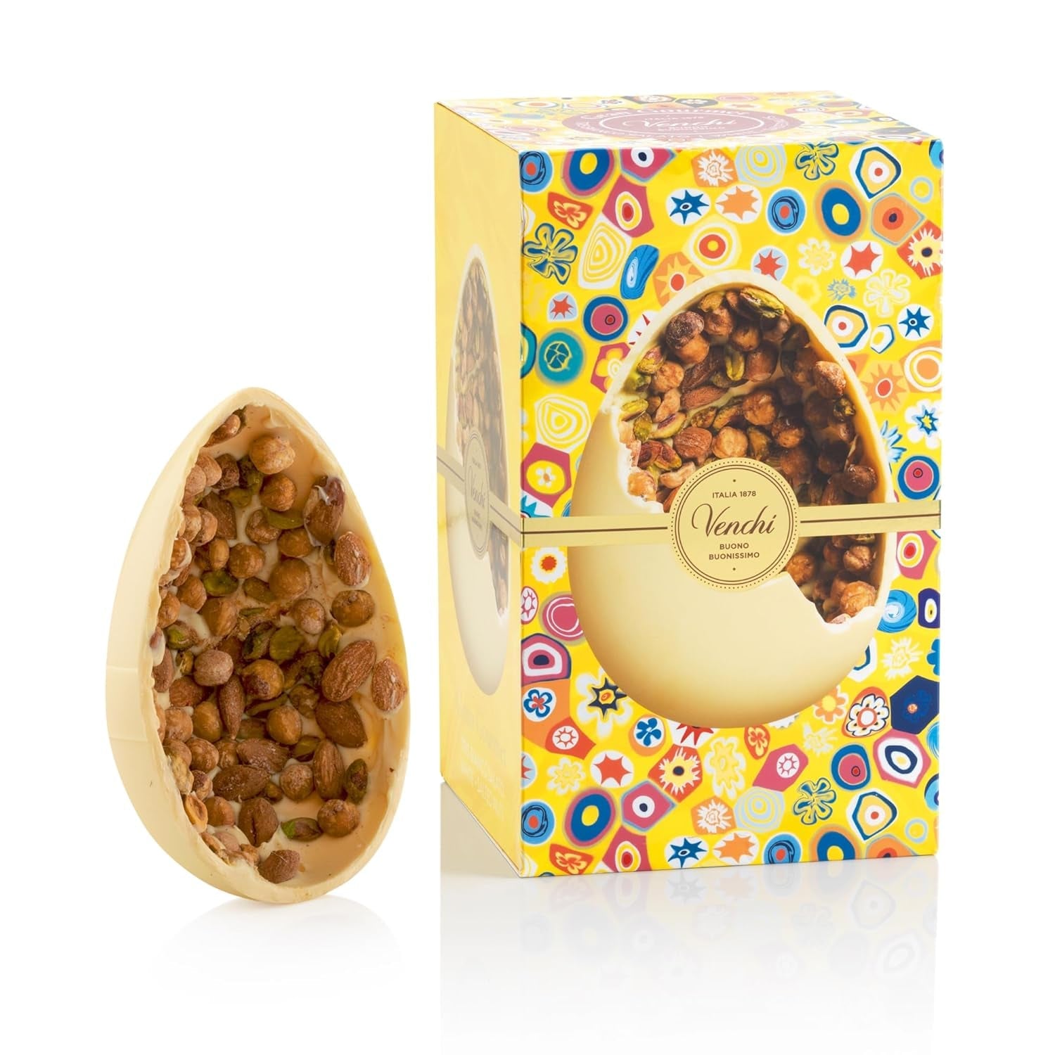 Venchi - Chokoladeæg, pistaciesmag, med hel pistacie, med overraskelse, glutenfri, 500g, påskekollektion, gaveidé
