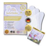 Millis Zaubertücher hos Windeldermatitis Baby, Bekannt aus "Die Höhle der Löwen", 25 Tücher (1 x 25er) mit Aloe Vera, Mandelöl & Q10 - Pflegt, Schützt & dient als Wundschutz bei gereizter Haut