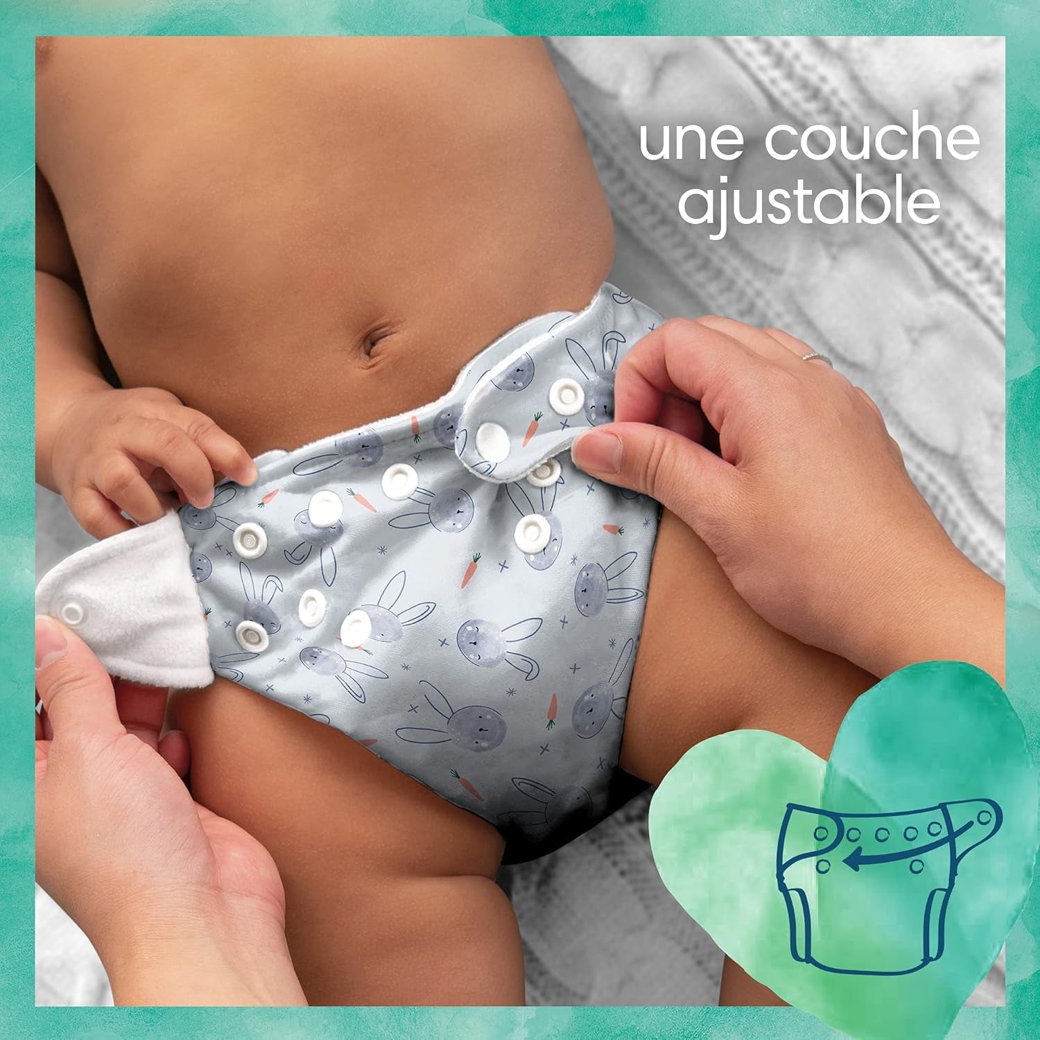 Pampers - Harmony Hybrid startpakke, 3 vaskbare bleer + 25 engangs øverste lag - 1 pakke