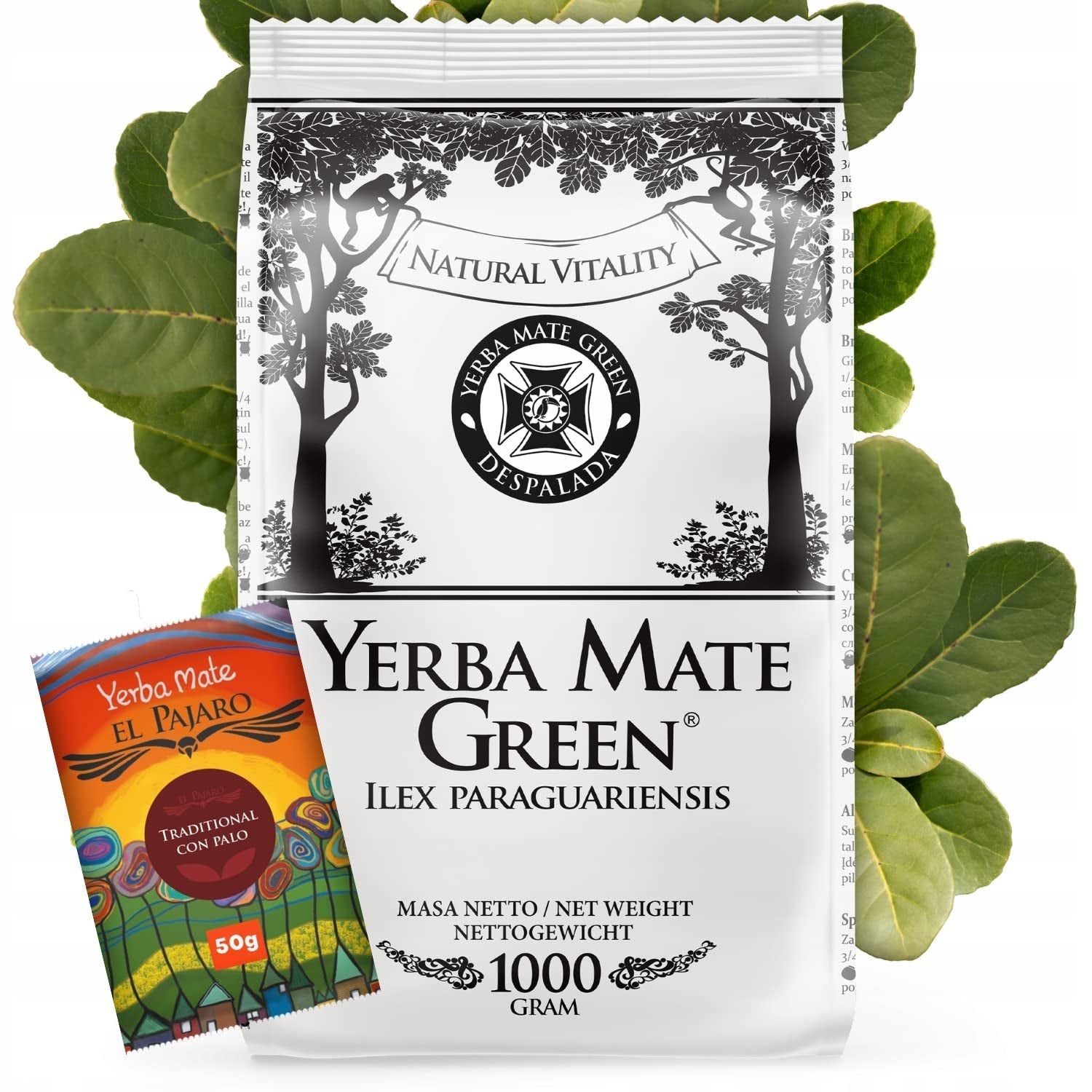 Yerba Brazil Despalada 1 kg ● Lufttørret mate te fra mateblade ● Naturlig paraguayansk mate 50 g ● Naturlig mate te smag ● Yerba mate te uden tilsætningsstoffer ● Mate te i løs vægt