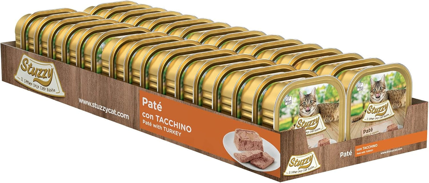 Mister Nassfutter für ausgewachsene Katzen, Tyrkiet, Line Pastete und Fleisch i Stücken, i alt 3,2 kg (32 Becher x 100 g)