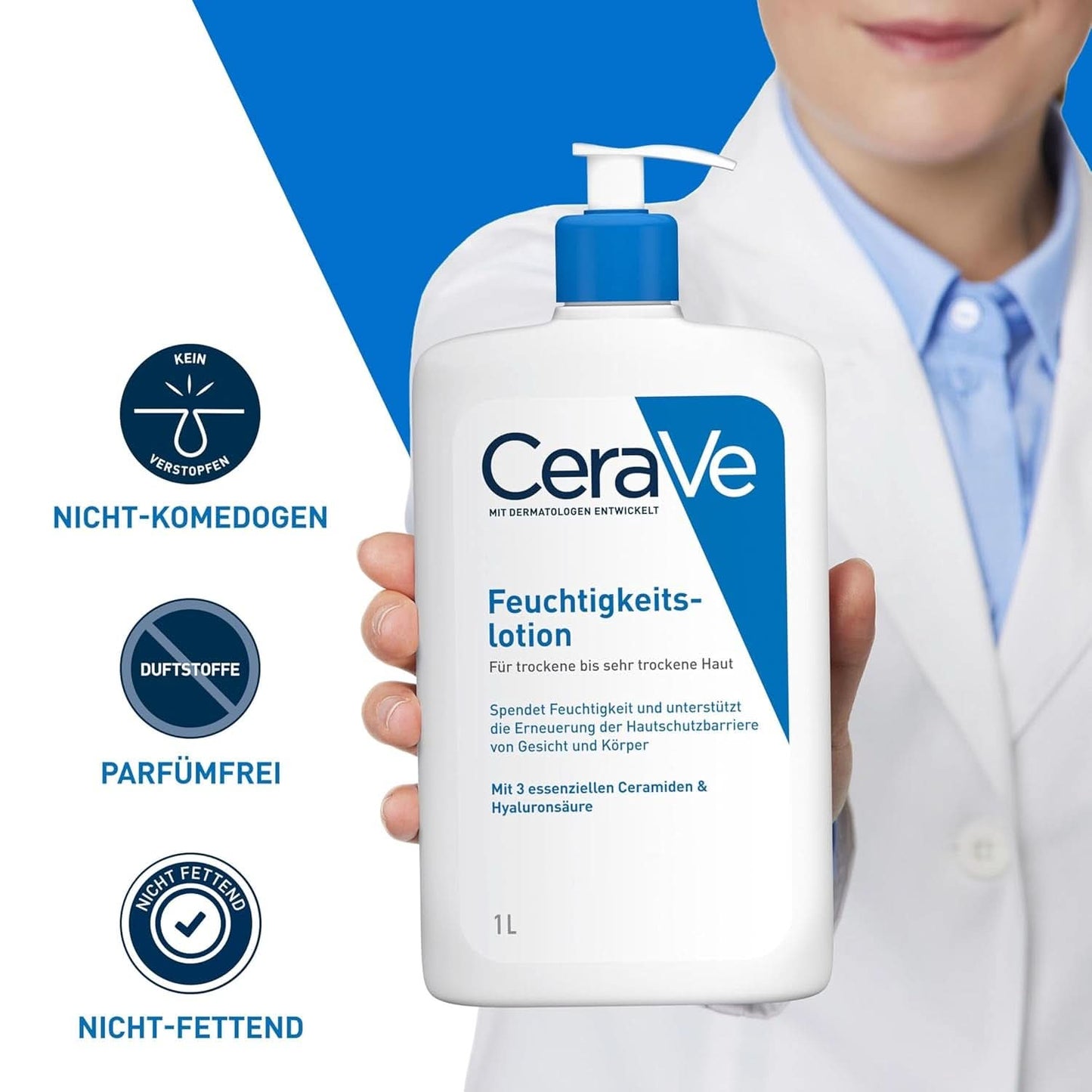Cerave Moisturizing lotion til krop og ansigt, 1 liter Cosmetics and Beauty Naty Shop