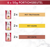 Gourmet Mon Petit Intense Wet Cat Food, fjerkrævariant, pakke med 8 (8 x 6 poser á 50 g hver)