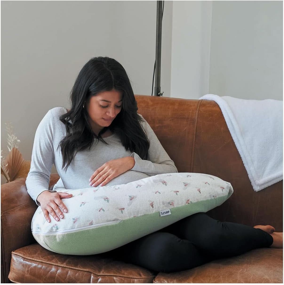 Graviditetspude - Ammepude - 2 i 1 multifunktionel pude - Aftageligt betræk 78 X 44 cm Tilbehør Mad og Amning Bebe Naty Shop